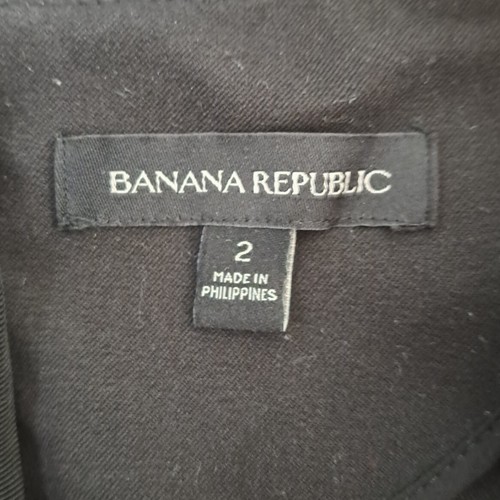Banana Republic Dress Size 2 Black Short Sleeve Modest Round Neck Zip Closure - Picture 7 of 14