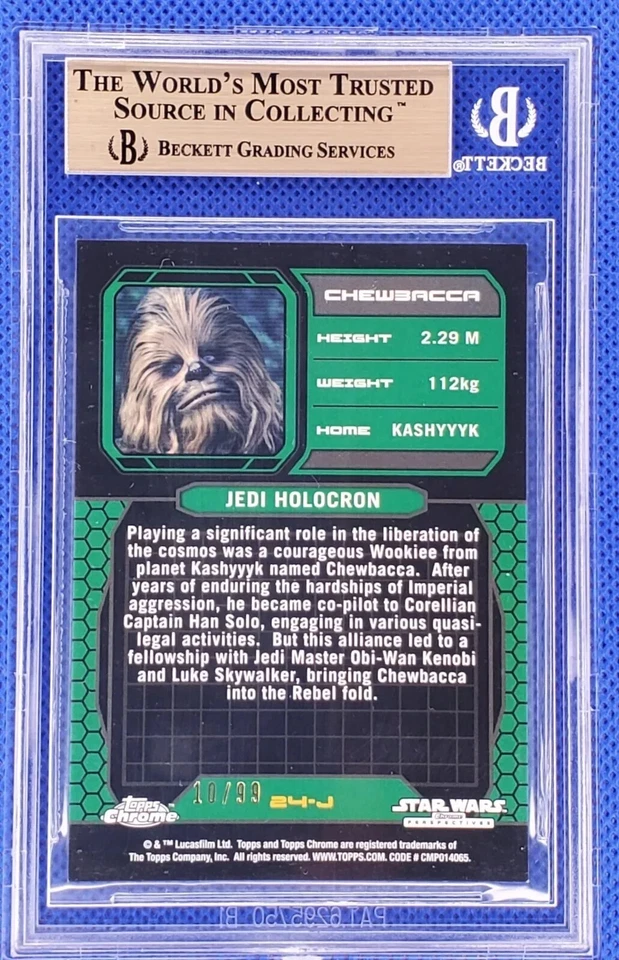 Chewbacca Star War 2015 cromo perspectivas Jedi vs Sith #24J Beckett 9,5 SN 99 Foto 2 de 4