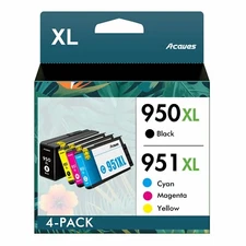 950XL 951XL Combo Pack High Yield Replacment for HP 950 951 Ink Cartridges Work 