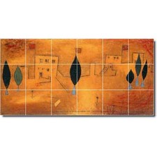 Paul Klee Abstract Painting Ceramic Tile Mural PT04967. 48 x 24 (18) 8x8 tiles