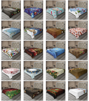 Ambesonne Xmas Theme Flat Sheet Top Sheet Decorative Bedding 6 Sizes