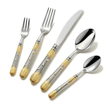 Klaus Meyer Chateau Gold 5 Piece Superior Stainless Steel Place Set