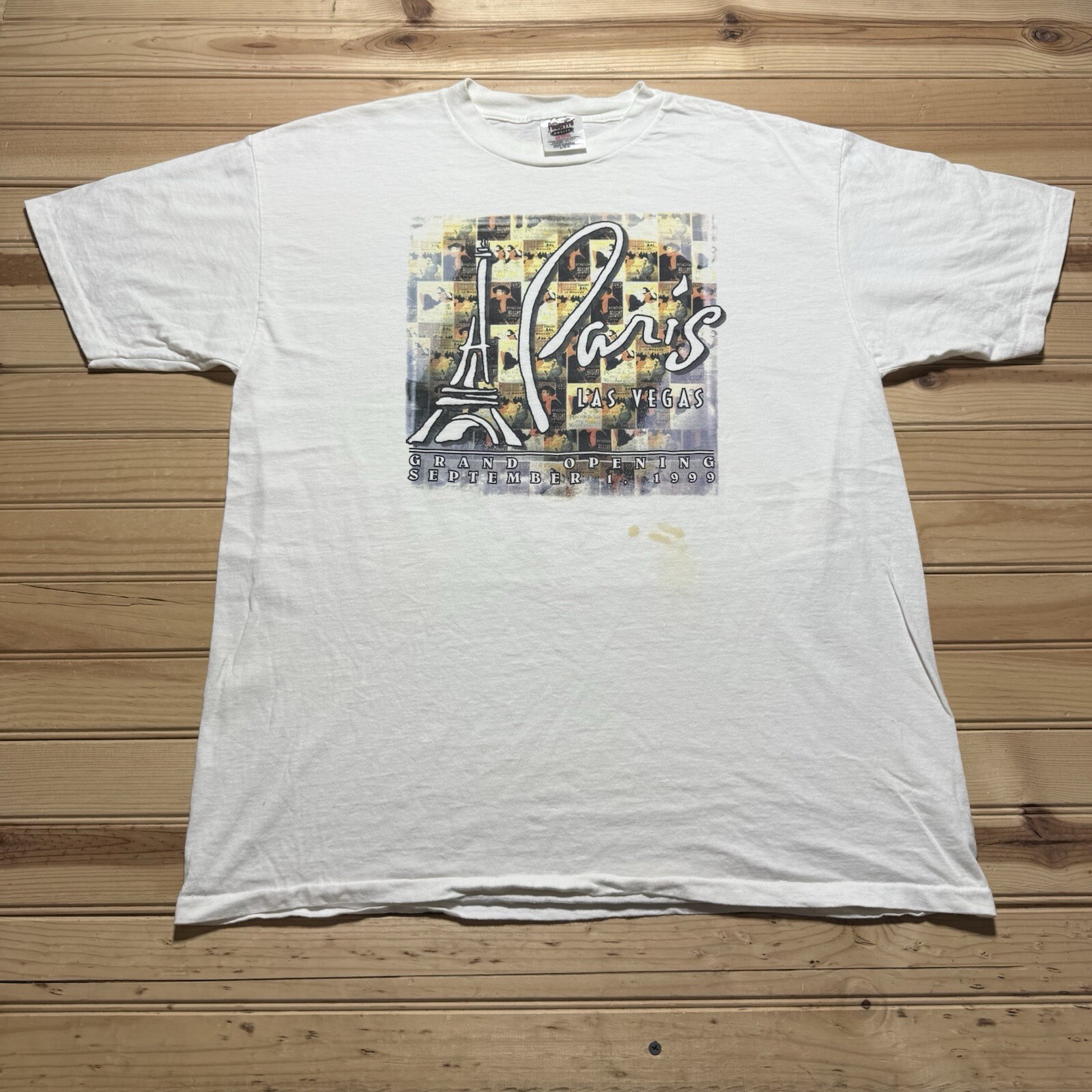 Vintage 90s Paris Las Vegas Grand Opening 1999 T-shirt Mens Size XL