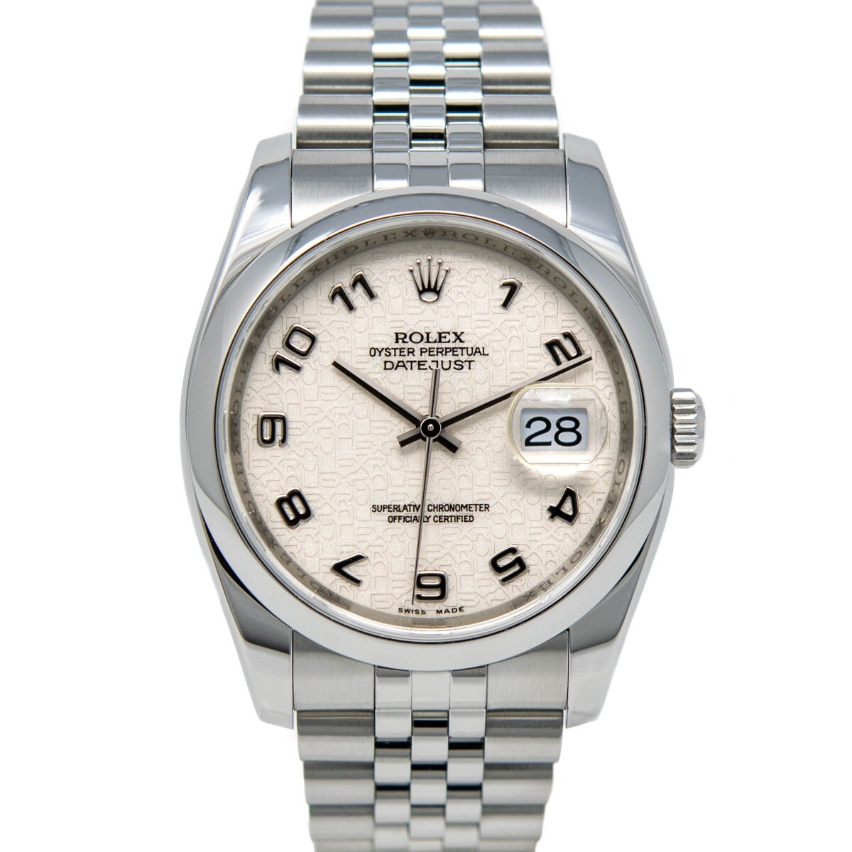 Rolex Datejust 36 Steel 116200 Ivory Jubilee Arabic, Jubilee - Pre-owned