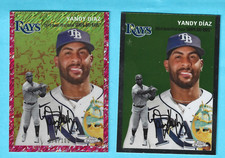 Yandy Diaz 2023 Topps Chrome Platinum Toile Fuchsia Lava Refractor & Base. Rays