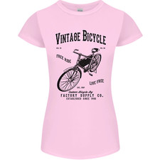 Vintage Bicycle Cycling Cyclist Retro Bike Womens Petite Cut T-Shirt