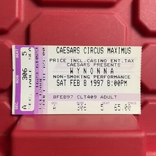 Wynonna Judd Caesars Circus Maximus Concert Ticket Stub Vintage February 8 1997