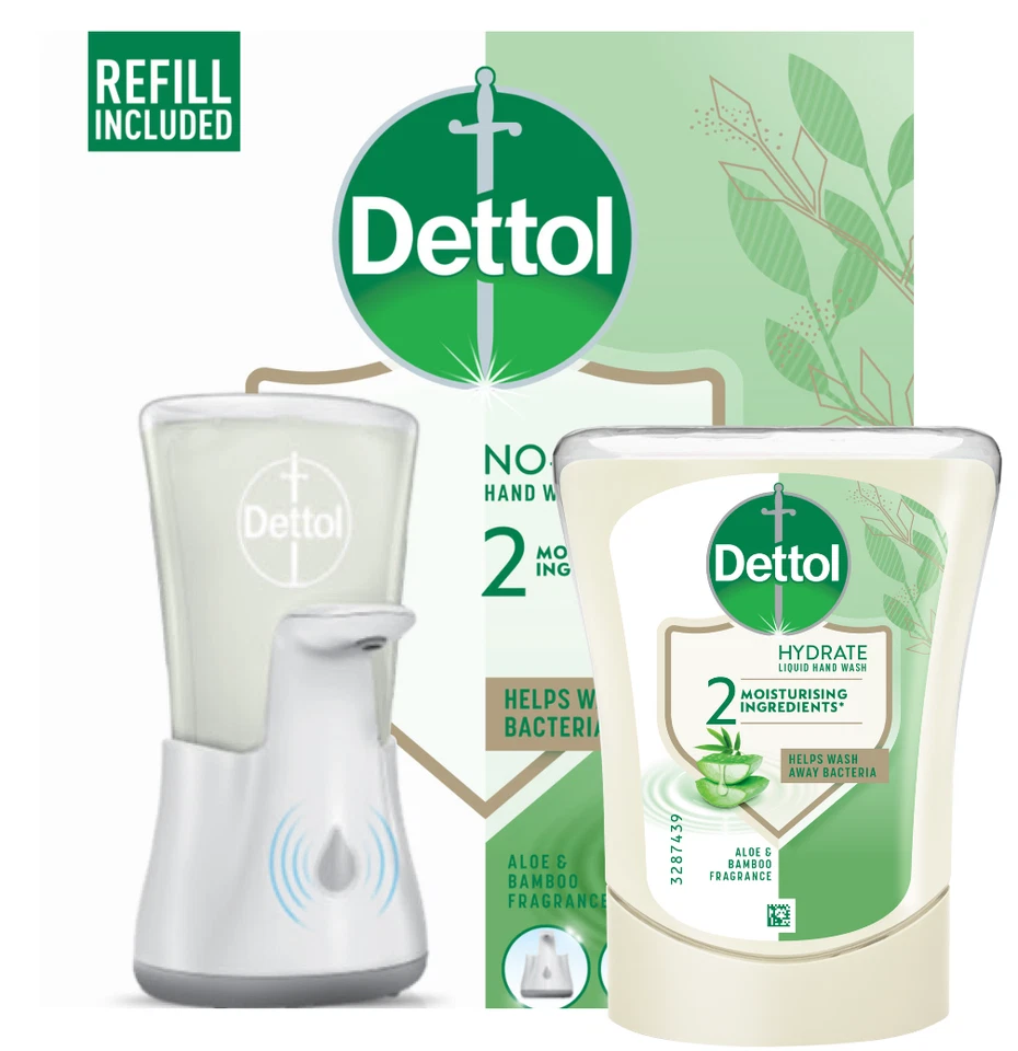 Sagrotan/Dettol No-Touch Seifenspender + 250ml Aloe Vera Nachfüller - Bild 2 von 3