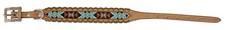 Showman Couture Medium Leather Dog Collar w/ Beaded Inlay
