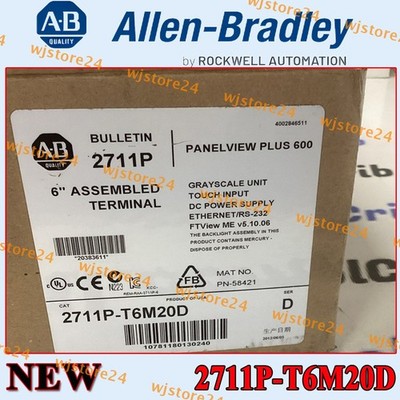 New in Box AB 2711P-T6M20D Touch Screen Brand AB PanelView Plus Terminal