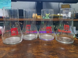 7up the Uncola Upside Down 6" Glasses 4pc Set Vintage 70's
