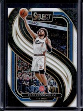 2024-25 Select Cade Cunningham Premier White Prizm Jersey Number #2/149 Pistons