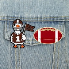 American Football Game Enamel Pins Cute Duck Goose Athlete Brooches Lapel Badges