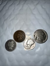 Vintage United States Of America Coin Lot Dimes Penny Nickle 1902 1910 1941