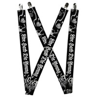 Buckle-Down Suspenders, Live Hard Die Young Black White (Us Import)