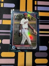 GREYLIN DE LA PAZ 2024 1ST BOWMAN CHROME REPTILIAN BLUE REFRACTOR /150