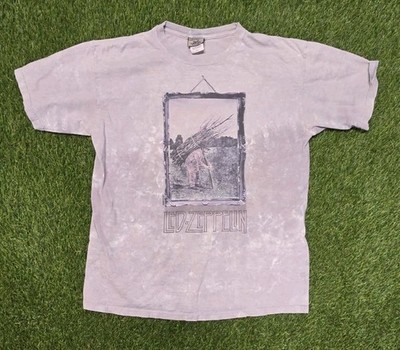 Vtg Led Zeppelin Liquid Blue Tie Dye Shirt L IV Hermit 4 Symbols Grey Cloud XL