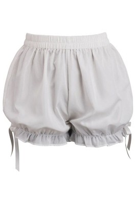 White Crepe Bloomers Pantaloons Shorts Cosplay Pirate Gothic Victorian Vampire