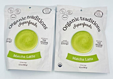 Lot of 2 Organic Traditions Matcha Latte Powder 5.3 oz Each Exp 12/27 Dairy-Free