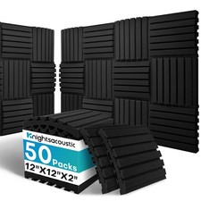 50Packs Curved Sound Proof Foam Panels for Walls, 2" Upgraded