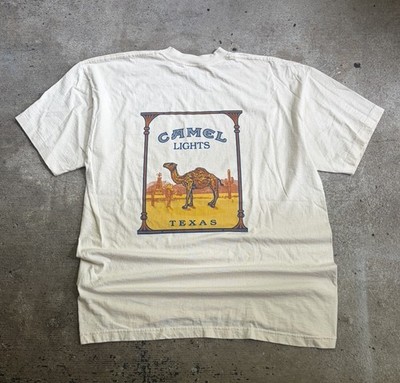 New Vintage Rare 1994 Camel lights TEXAS Pocket Tshirt, Joe Camel, XL 