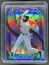 2025 Panini Select Deion Sanders Premier Purple Prizm #/75 Braves