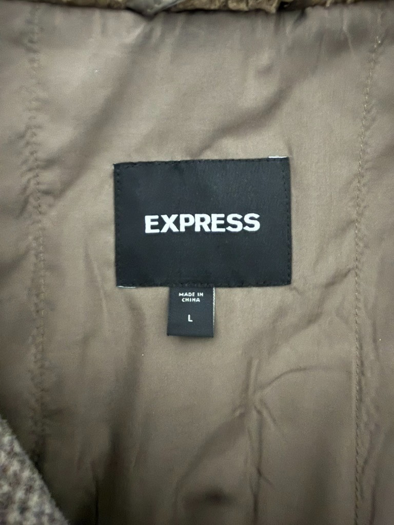 Express Bomber Jacket: Houndstooth Wool-Blend She… - image 3