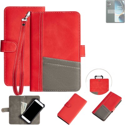 Schutzhülle für OnePlus Nord CE 3 Lite 5G rot + grau Wallet Case Bookstyle Hü
