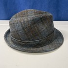 DOBBS HAT CLASSIC FEDORA BLUE SILK INSIDE BLUE & RED FEATHER SZ 7 DAPPER VINTAGE — photo 7