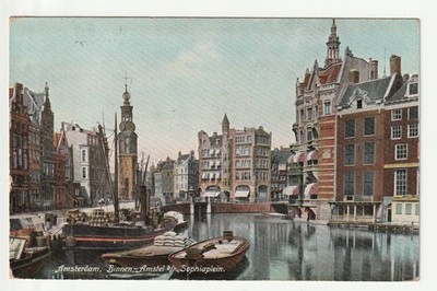 AMSTERDAM - Pays Bas - Nederland - Hollande - Binnen-Amstel Sophiaplein Bateaux