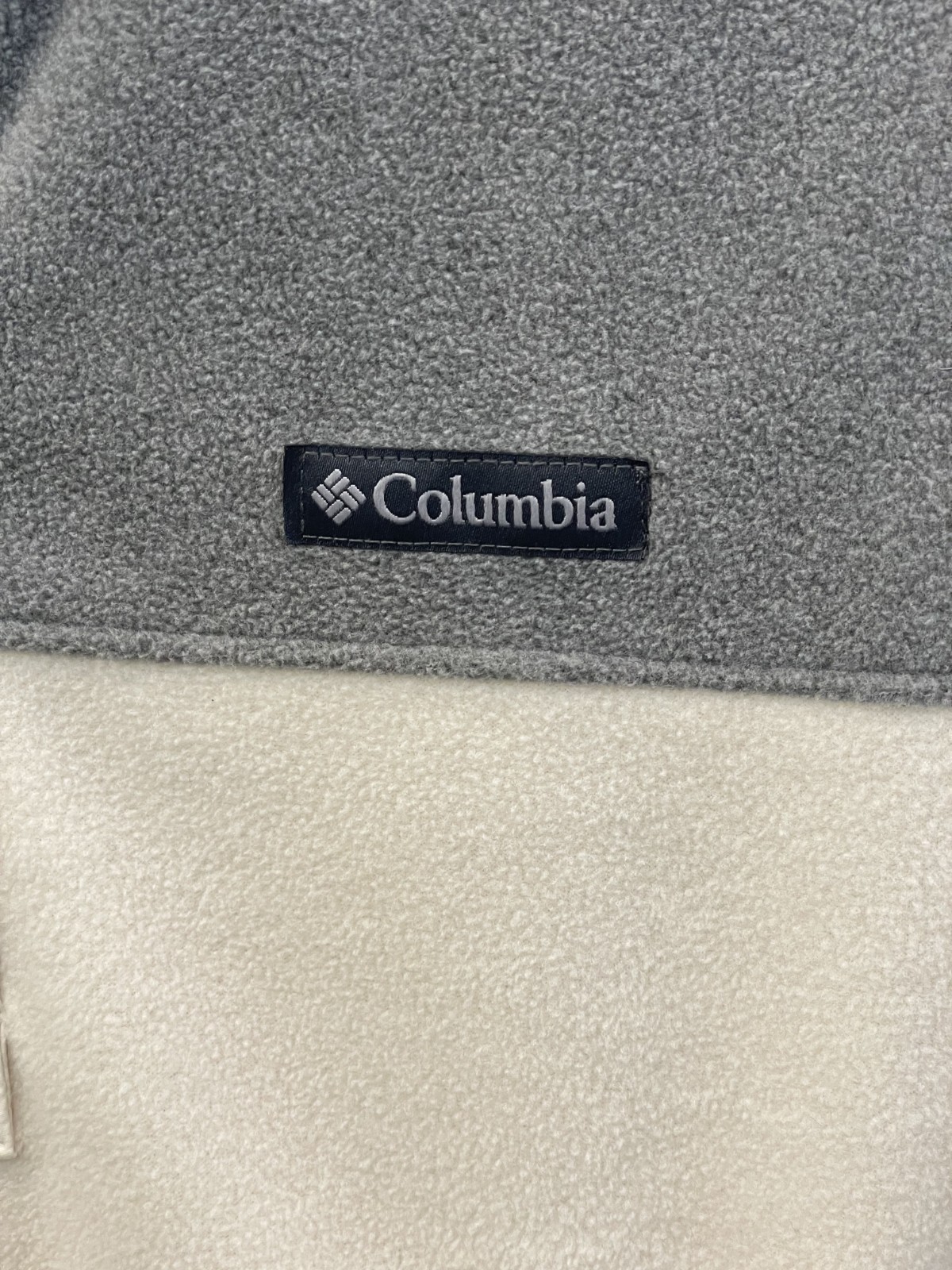 Columbia Fleece Snap Pullover Women S Gray White Colorblock Mock Neck Casual thumbnail 2