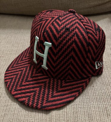 RARE Vintage Huf Sample New Era Fitted Hat 7 1/4 Herringbone Red Green Look!