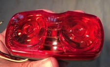 Vintage Pair Red Signal Stat 9007 Marker Lights Canned Ham Travel Trailer Vintage Pair Red Signal Stat 9007 Marker Lights Canned Ham Travel Trailer