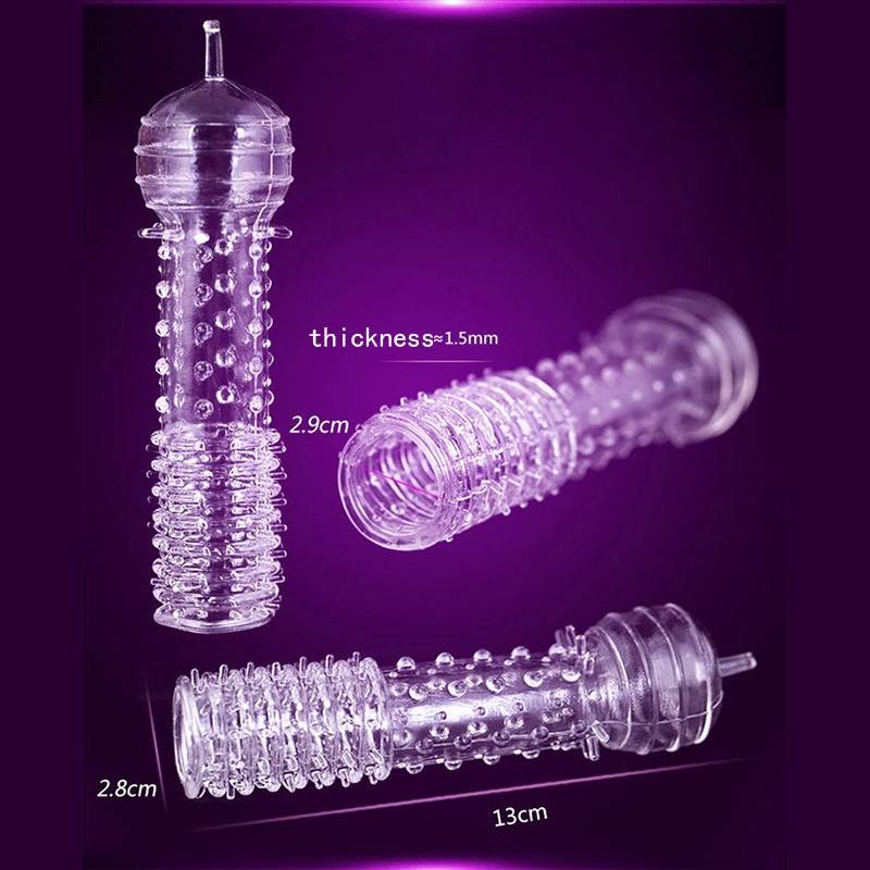 Dick Extensions condom Penis Sleeve Male Enlargement Men Delay Spray ON’$g
