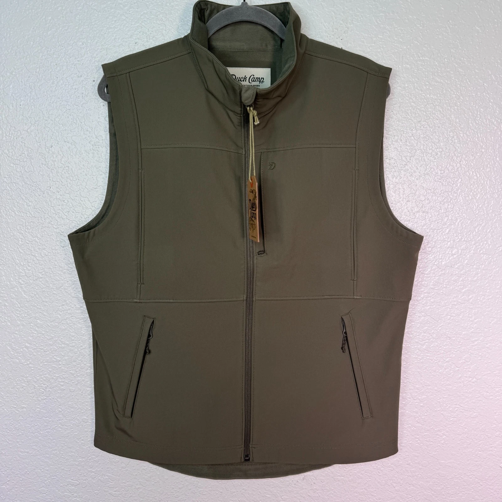 Duck Camp Vest Mens Medium Ms Contact Softshell Moss Green Outdoor Hunting NEW