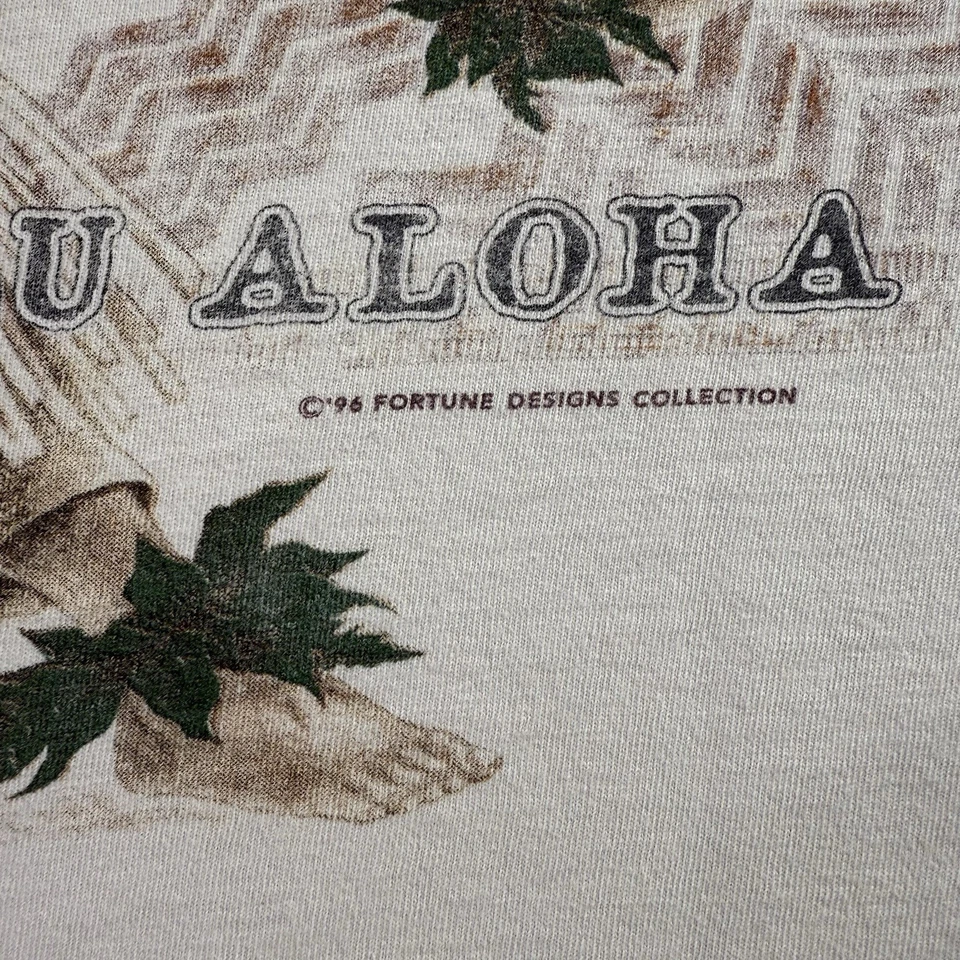 Camiseta vintage y2k legado hawaiano grande Ulu Aloha niña pinup Foto 3 de 4