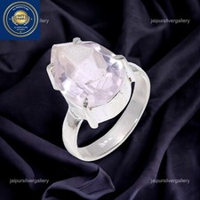 Handgefertigter Cocktailring Sterlingsilber rosa Amethyst Edelstein Schmuck G...