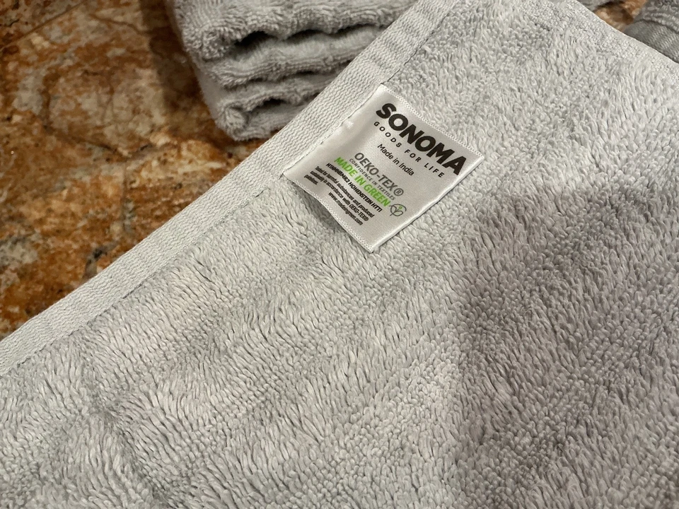 Juego de toallas de baño de secado rápido de 6 piezas SONOMA Goods, manos, paños gris claro Foto 4 de 4