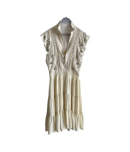 OFF WHITE Chloé 2018 apri passerella ABITO VITTORIANO IN CADY DI SETA $4295