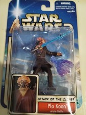 Star Wars Attack Of The Clones Plo Koon Arena Battle Jedi Master Hasbro 2002 NEW