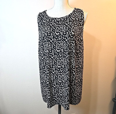 Magnolia Grace Women s Plus Size 2X Black White Polka Dot Sleeveless Blouse