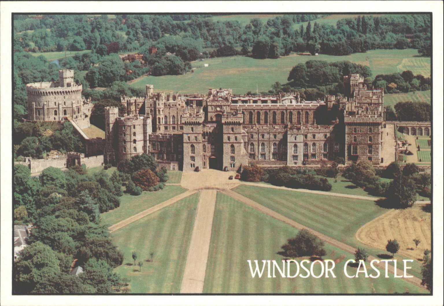 WINDSOR CASTLE Aerial View J Arthur Dixon Postcard Berkshire England UK