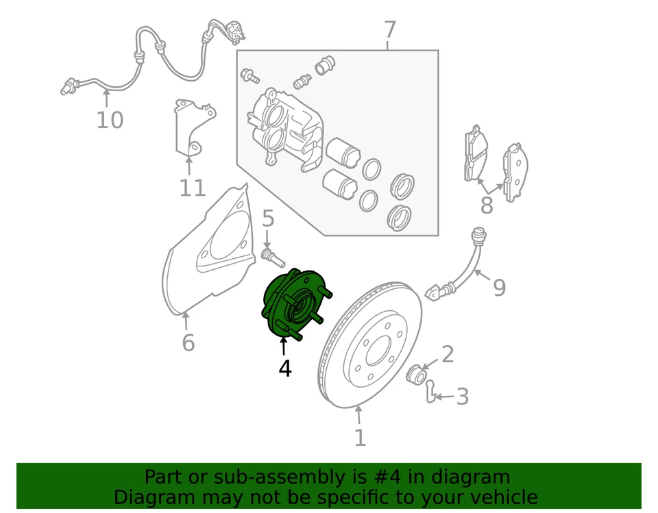 Genuine Nissan Frontier Xterra Pathfinder 4WD Front Wheel Hub Bearing - Image 3 of 4