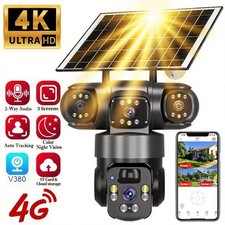 12MP Triple Lens Solar 4G LTE Security IP Camera Outdoor Wireless CCTV PTZ Cam