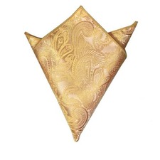 Men's Suit Handkerchief Pocket Square Gold 9"