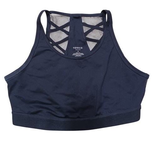 Torrid Active Womens Black Racerback Criss Cross Mesh Sports Bra Plus Size 2