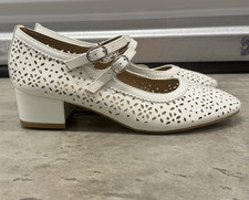 Girls Wonder Nation White Double-Strap Block Heel Dress Shoes Size 6 NWT