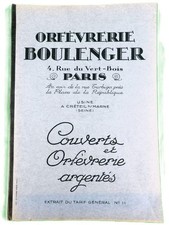 BOULENGER Couverts Orfèvrerie argentés CATALOGUE 1930 CUISINE ARTS DE LA TABLE