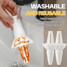 2pcs White Bottle Emptying Transfer Kit Reusable Funnel Adapter Set - NEW