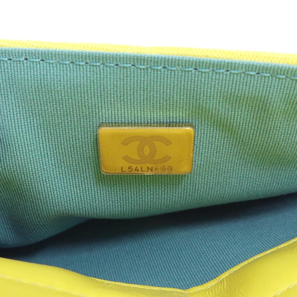 Authentic CHANEL Hobo Matelasse Chain Shoulder Bag Leather Yellow/Gold Unused image 9